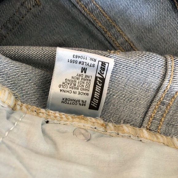 Hammer Jeans Denim Shorts - High Rise | Light Wash | Distressed | Frayed | Jean - Picture 6 of 7